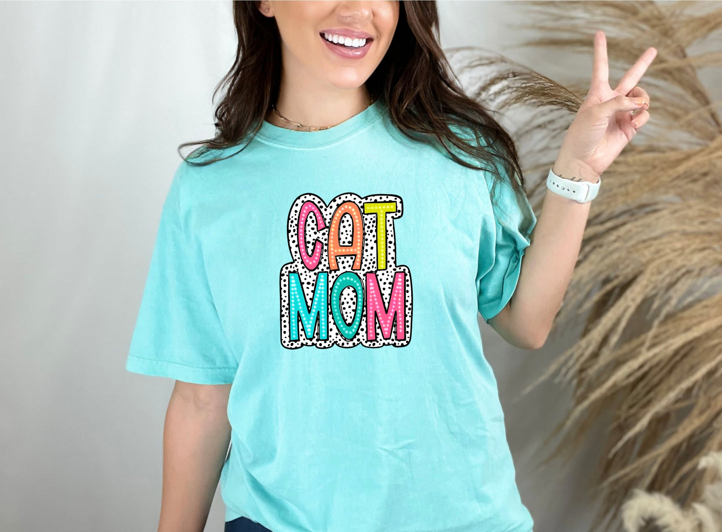 Cat Mom - Colorful Dot