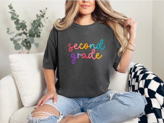 Second Grade Rainbow Print