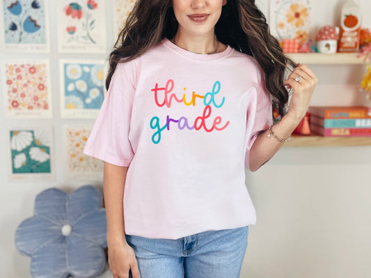 Third Grade Rainbow Print