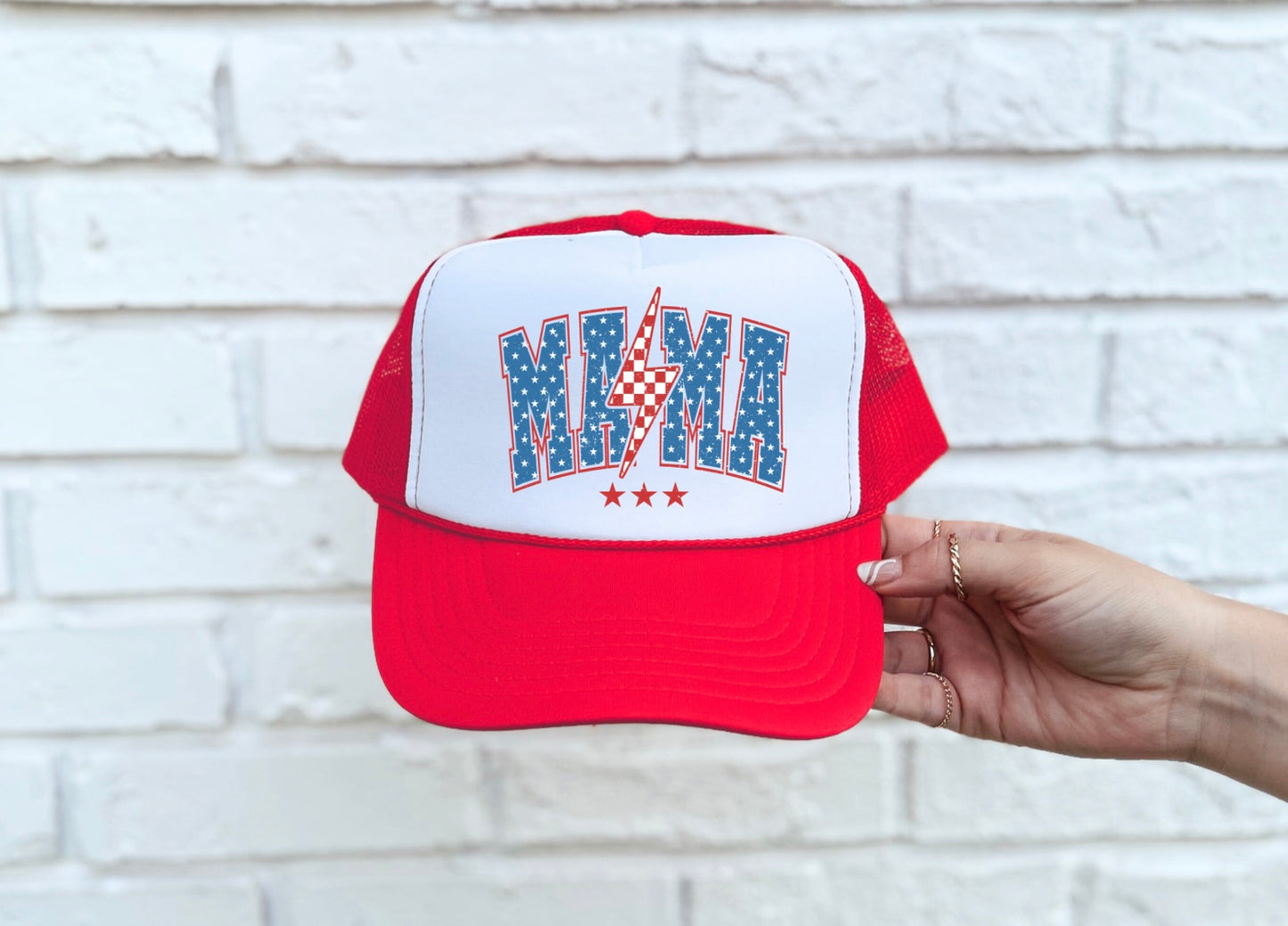 Mama Red Checker Hat