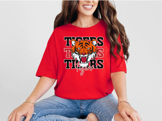 Tigers Stacked - Red